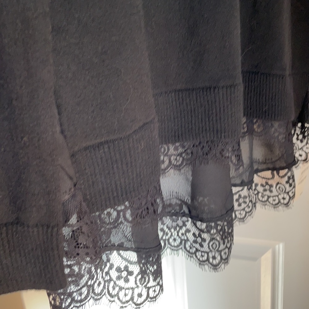 Chelsea 28 blk sweater with faux lace under shirt - Picture 6 of 10